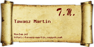 Tavasz Martin névjegykártya