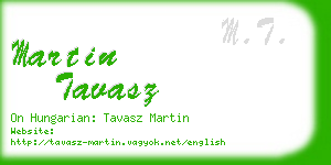 martin tavasz business card